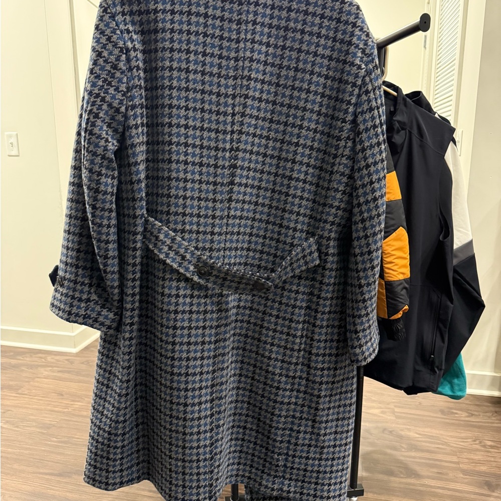 Todd Snyder Blue and White Houndstooth Pea Coat - Picture 4 of 4